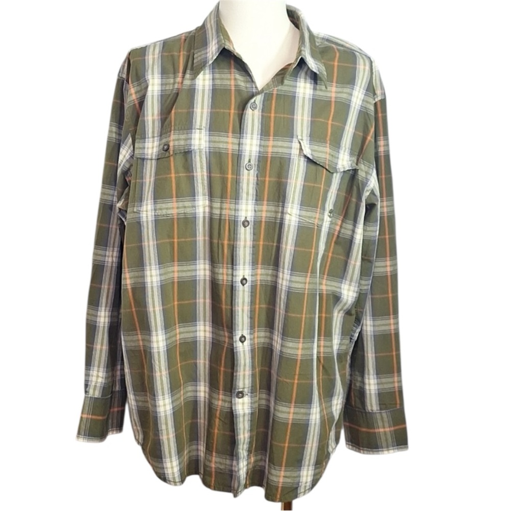 Timberland Long Sleeve Button Down Green Plaid Shirt Size XL